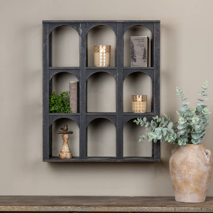 PRATELEIRAS DE NICHOS ARQUEADAS PRETAS por atacado de Ragon House