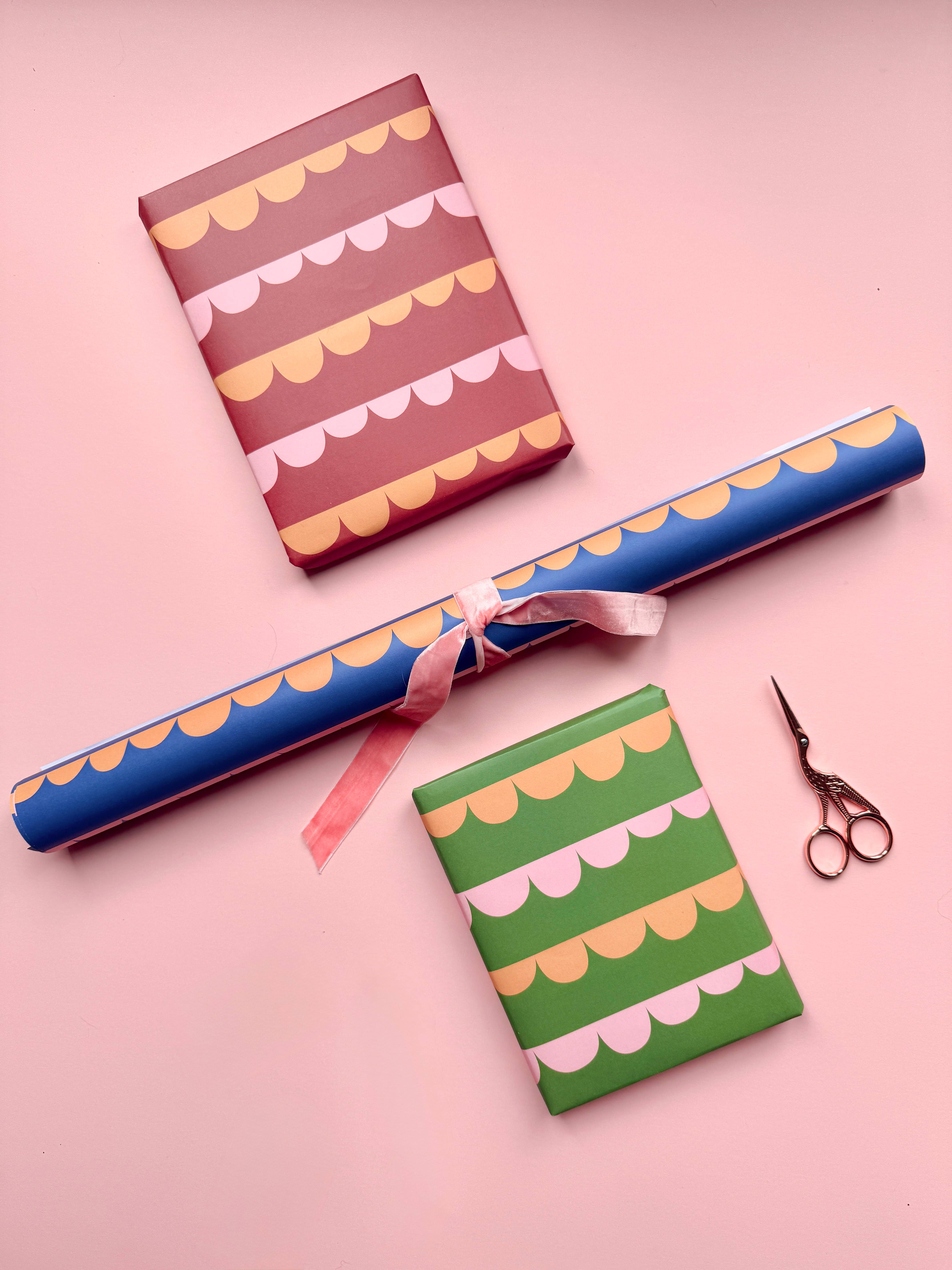 Heather Alstead Design Ltd - Wholesale Flat Wrap - Luxury Scallop Pattern Wrapping Paper 5