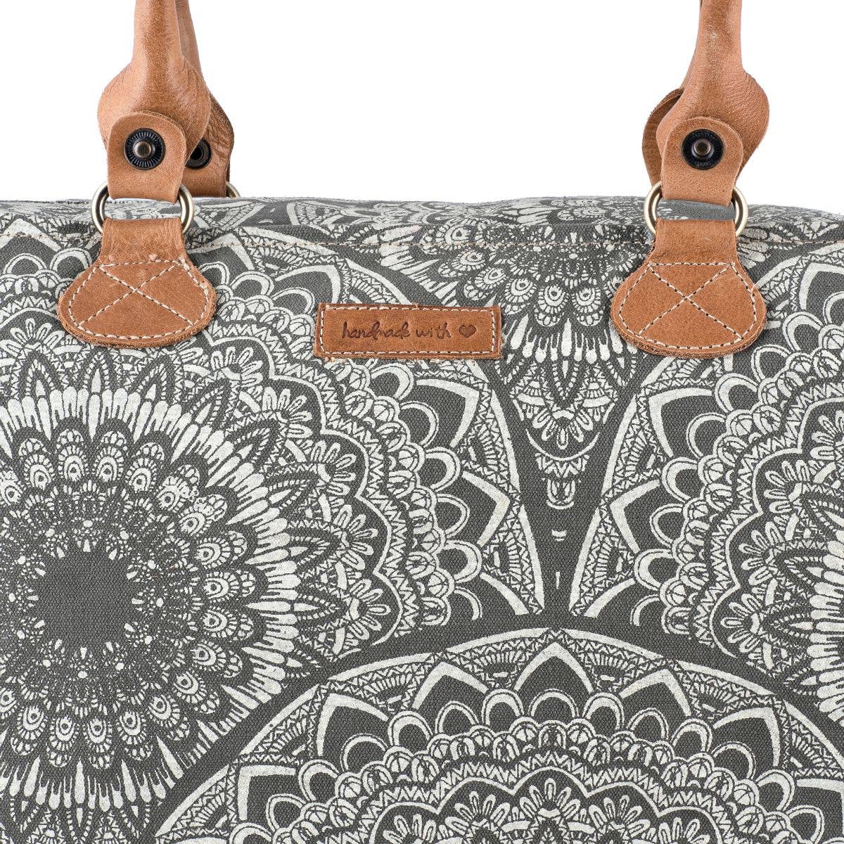 Sixtease Bags USA - Wholesale Weekender Bag - Women's - Canvas Leather & Cowhide Printed Women's Weekender - Green3