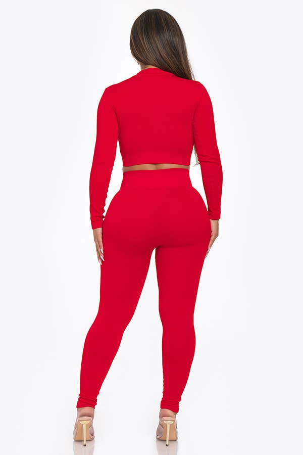 Lime All the Time – Großhandel Set aus Oberteil und Hose (NICHT Loungewear) – Damen – 2-teiliges Set aus Crop-Top und Leggings mit langem Reißverschluss, ohne Nähte14