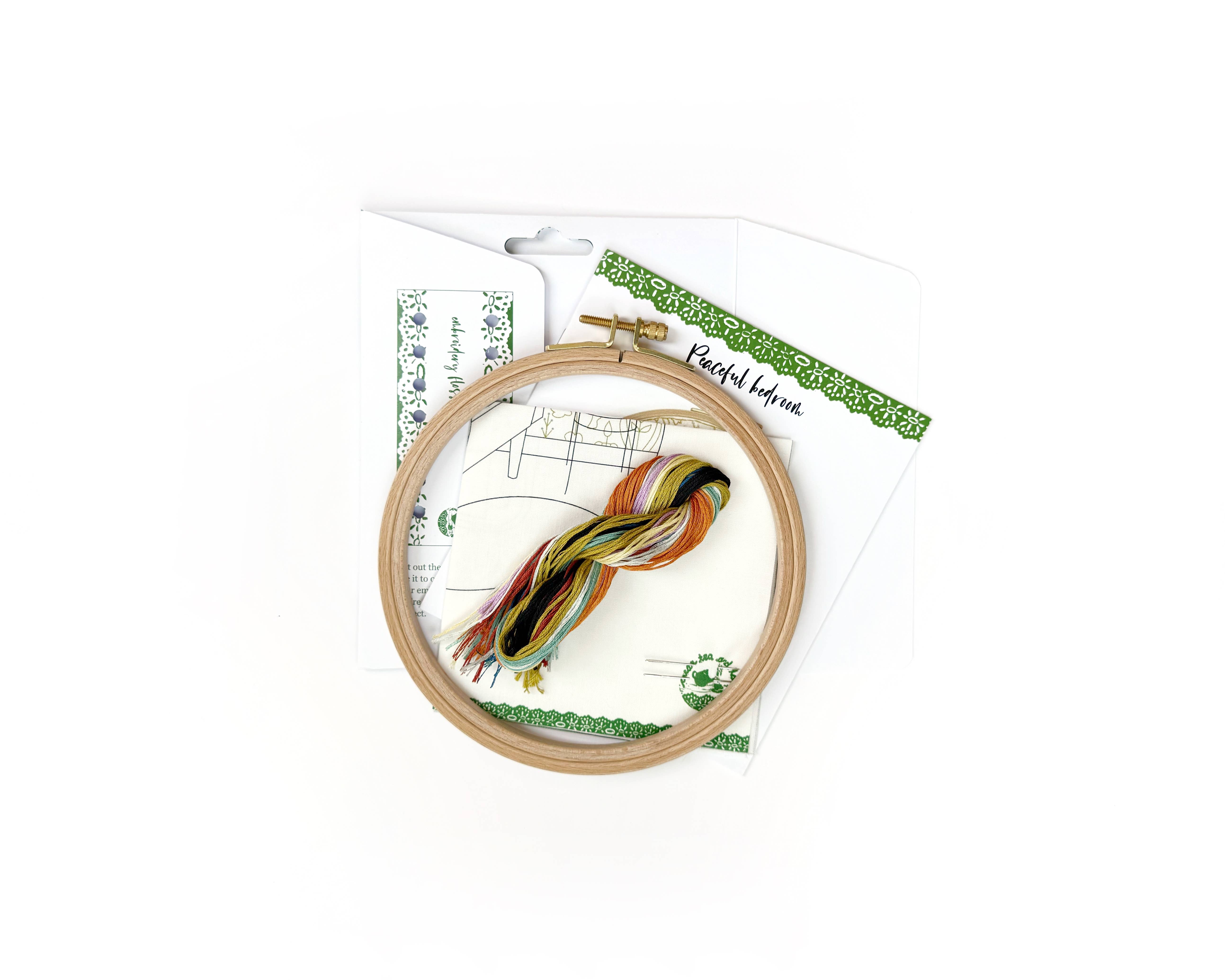 Cream Tea and Lace – Material para bordar/ponto de cruz por atacado – Kit de bordado quarto tranquilo, arte moderna para bastidor0