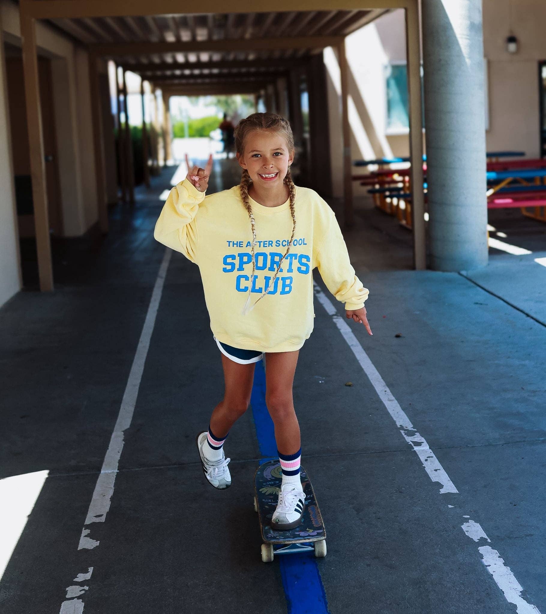 AFTER SCHOOL SPORTS CLUB | BUTTER YELLOW | oversized drop shoulder | KIDS for wholesale on Faire4