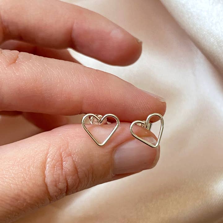 Blossom and Shine - Wholesale Stud/Post Earrings - Heart Stud Earrings | Sterling Silver or 14k Gold Filled