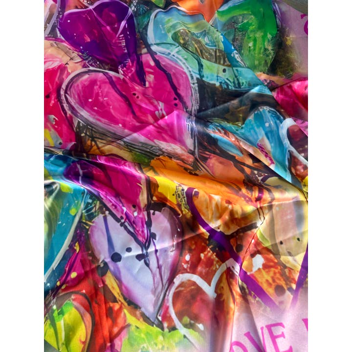 A Rare Bird Shop - Wholesale Scarf - Women's - Peace, Love, and Hearts Wild Rag