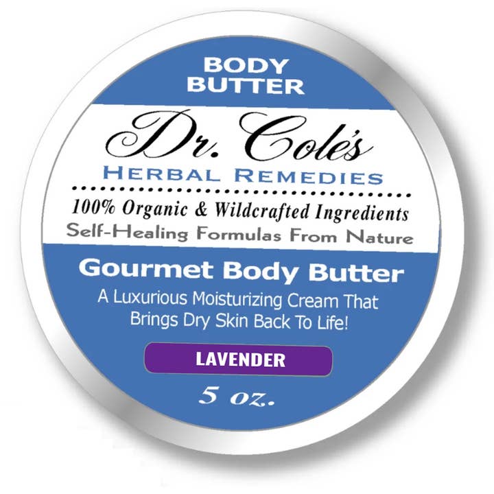 Dr. Cole's Gourmet Body Butter - LAVENDER 5 oz SixPak for wholesale by Dr. Cole's Herbal Remedies