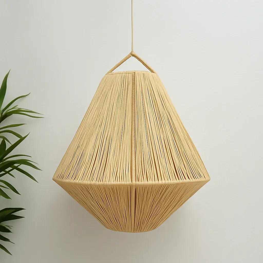 High crafty – wholesale Lampshade – Handmade Raffia Pendant Light— Natural Boho Lampshade0