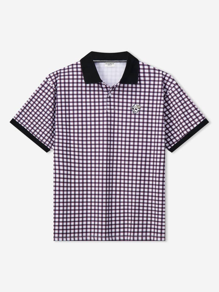 Polo en vichy - Noir / Blanc pour la vente par Devereux