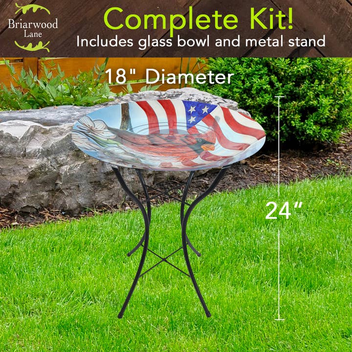Briarwood Lane - Wholesale Bird Bath - American Cardinal Glass Birdbath2