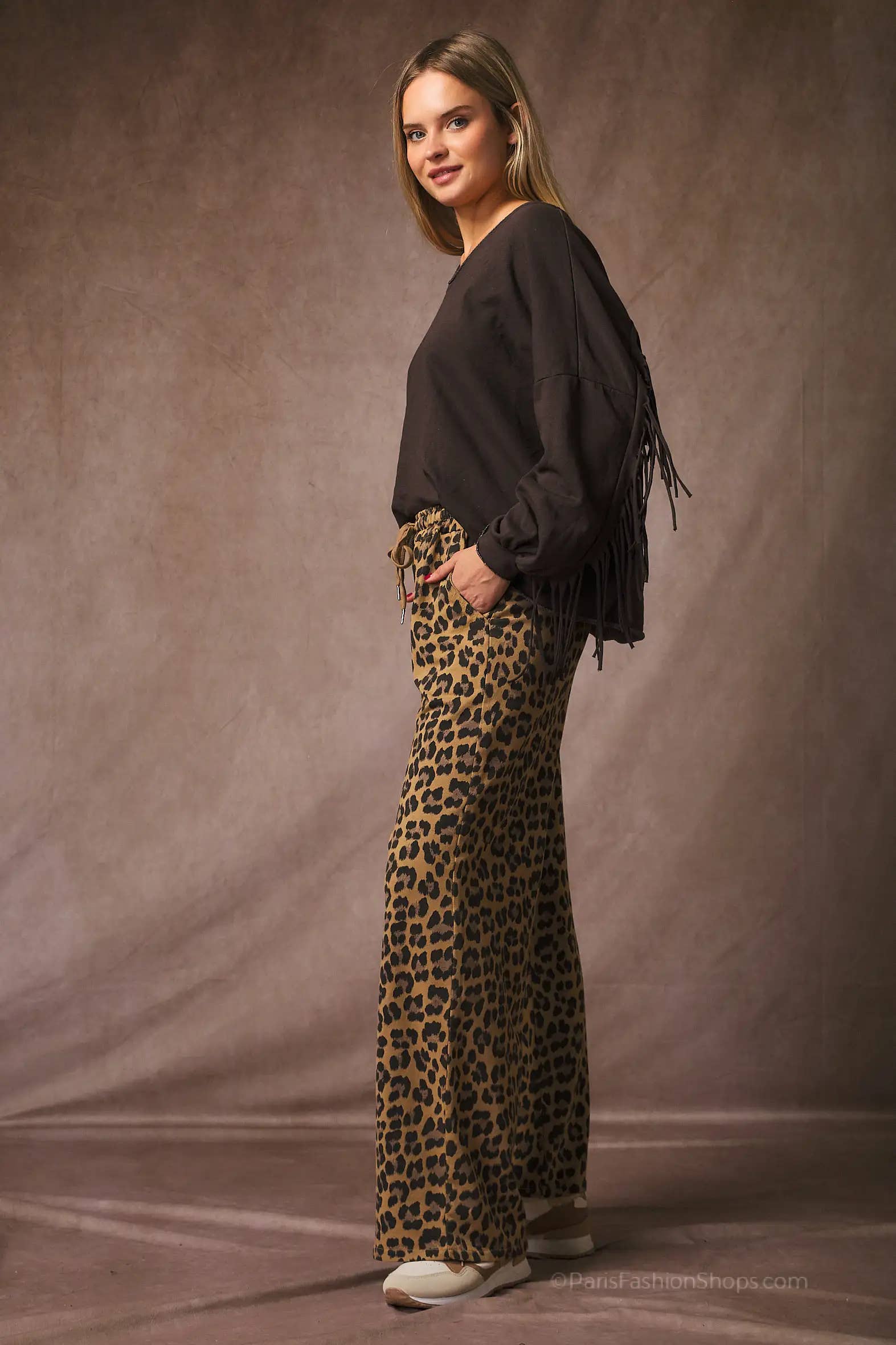 Pépouz' Paris - Wholesale Pants - Women's - Fluid and comfortable leopard print pants PPN25611