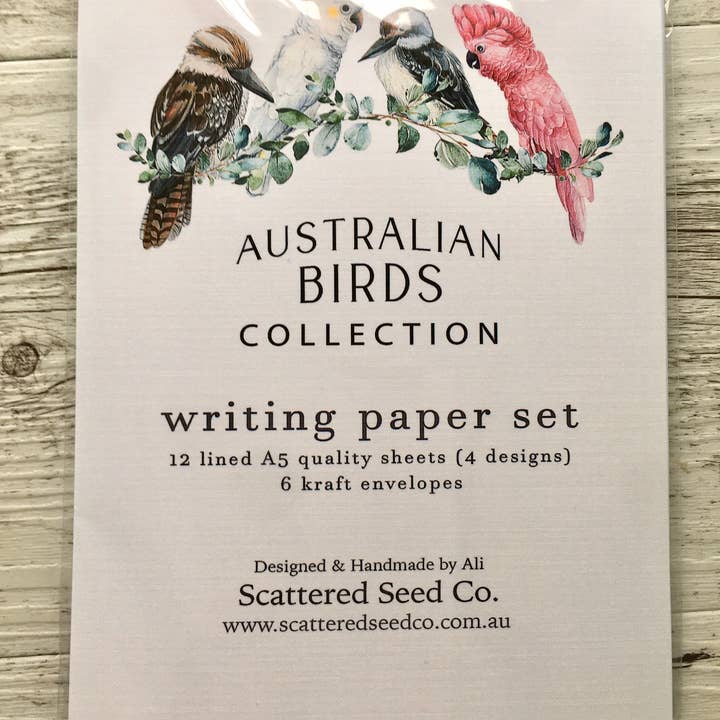 Scattered Seed Co - Vente Assortiments de papeterie/cartes - Papeterie pour lettres avec oiseaux australiens4