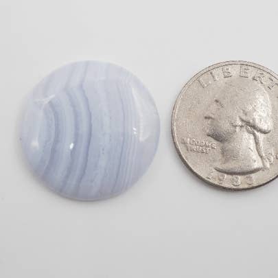 GTG Gems Corp - Wholesale Spiritual stone/crystal - Blue Lace Agate Round Cabs 26mm Approximately 24.60Carat1