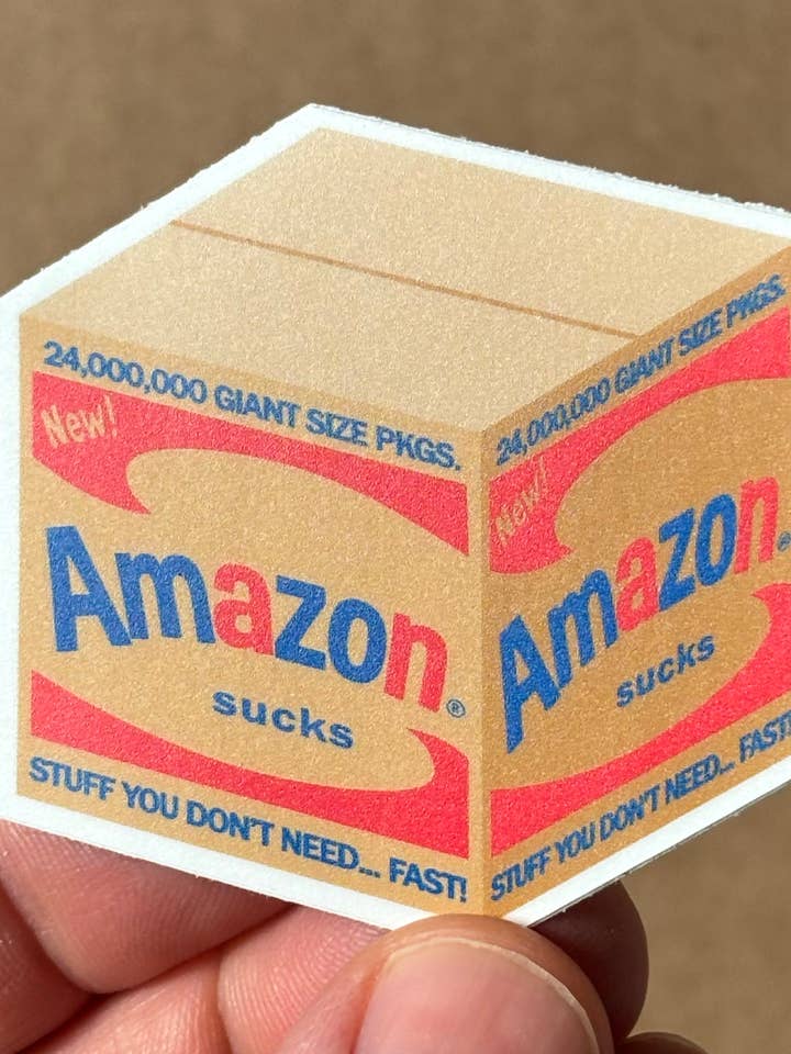 Amazon Sucks sticker for wholesale by Christopher Rouleau