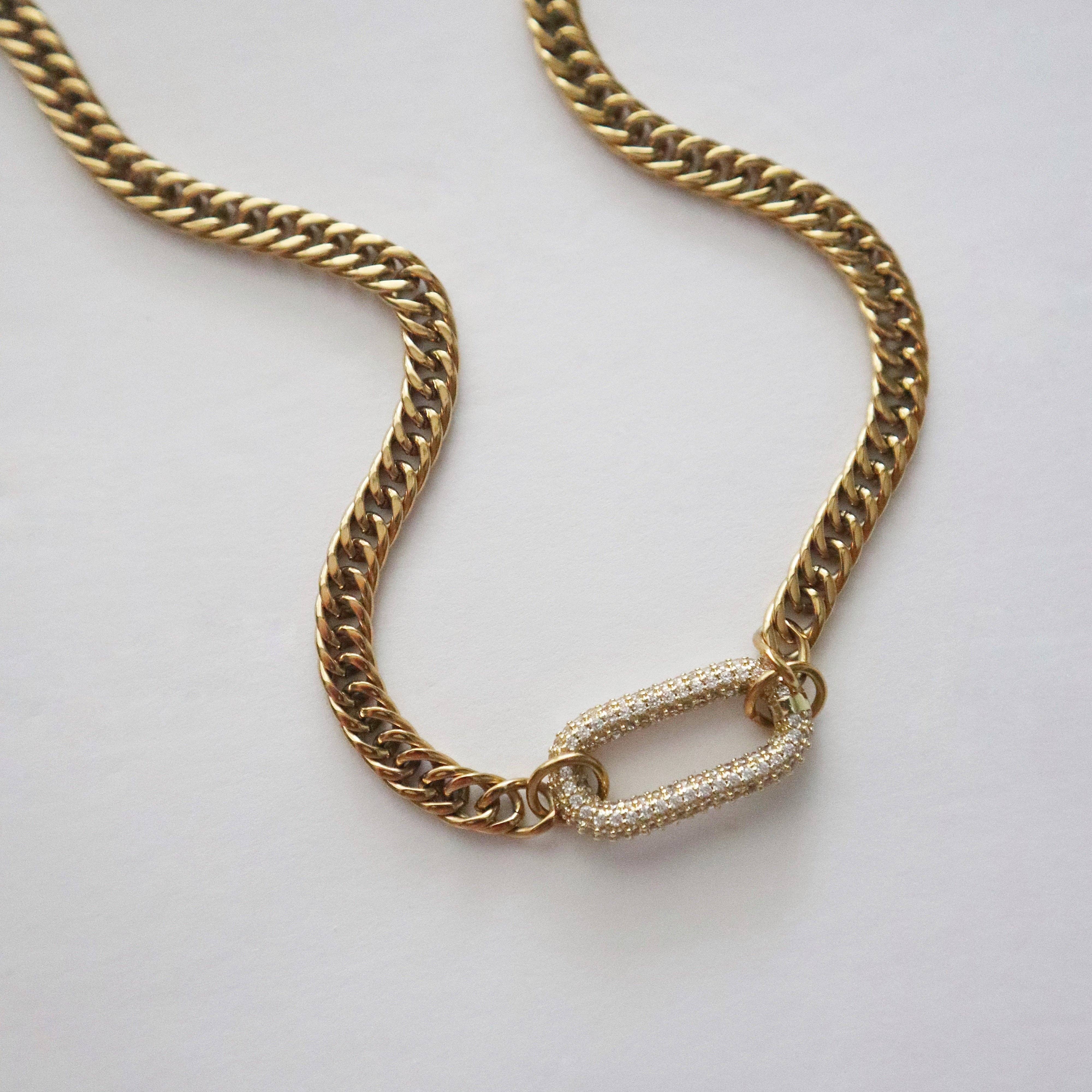 JESSA Jewelry - Wholesale Link & Chain Necklace - Blake Pave Link Chain Choker2