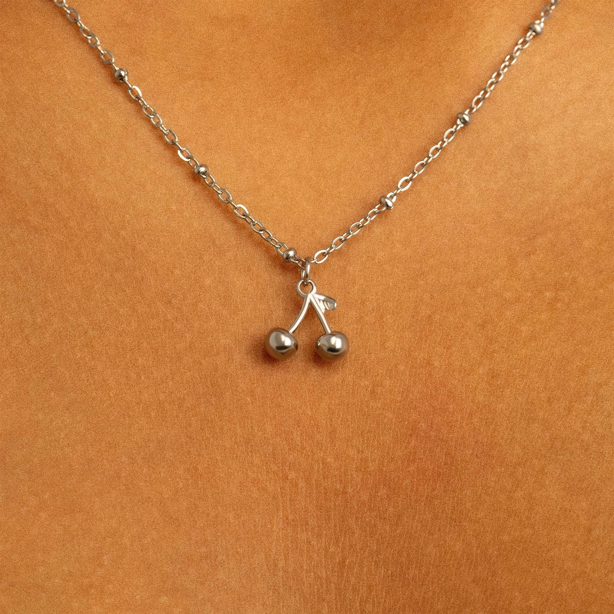 WJW - Wholesale Individual Charm/Pendant - 18K Gold PVD Stainless Steel Cherry Charm7