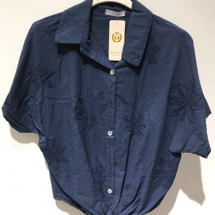 Only Yuan - Wholesale Button Down Shirt - Women's - ref 2351 blouse with knot3