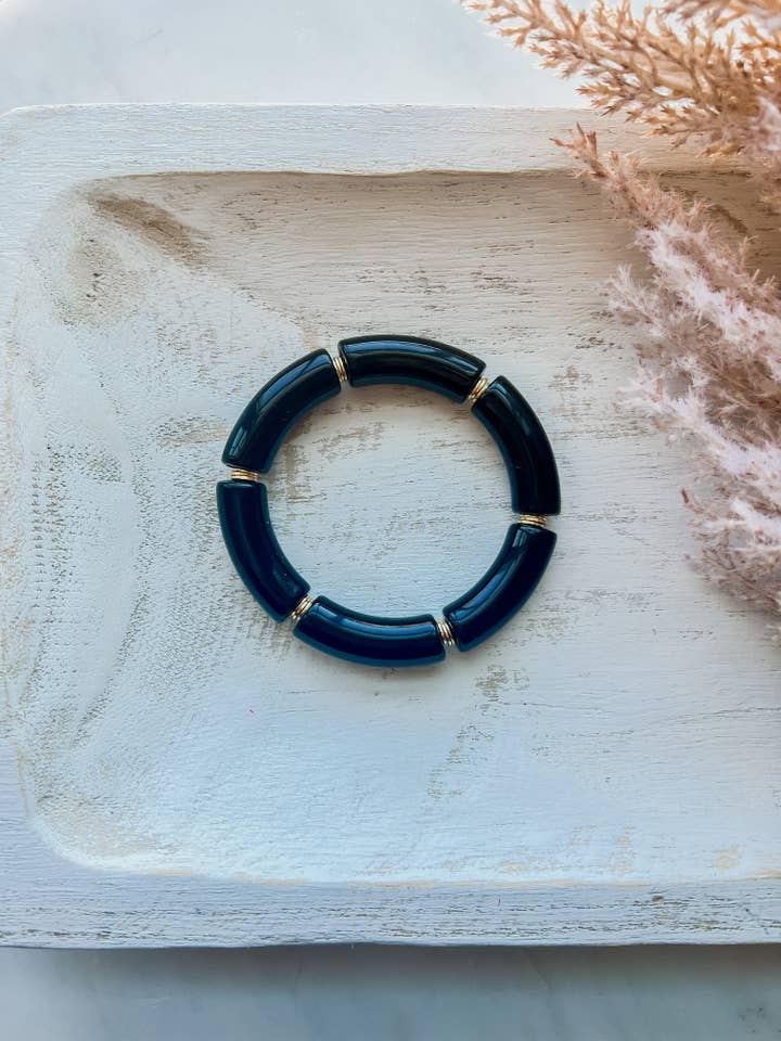 Black Beaded Bracelet (12mm) for wholesale by Taylor Toms Designs