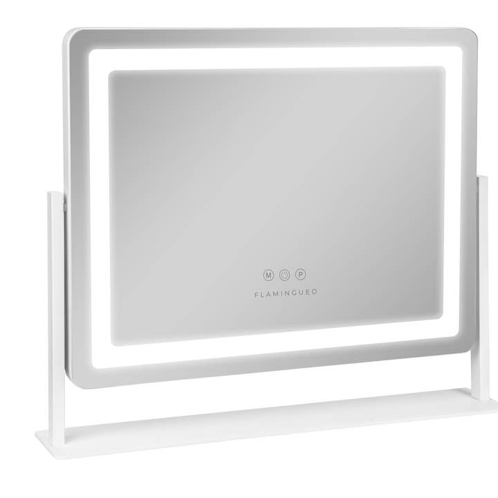 Spiegel met LED-strip, 3 lichtmodi, aanraakbediening en hoge basis voor wholesale door Flamingueo