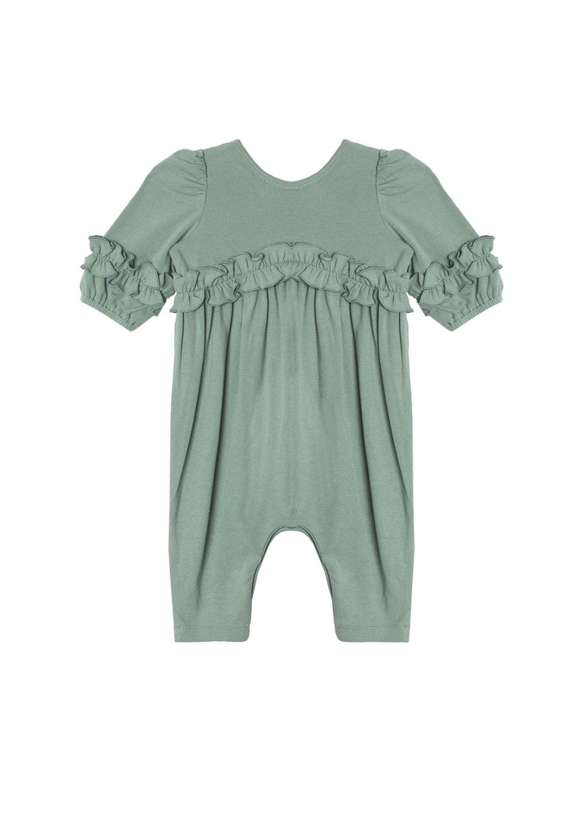 Green Organic Blooms Romper for wholesale on Faire1