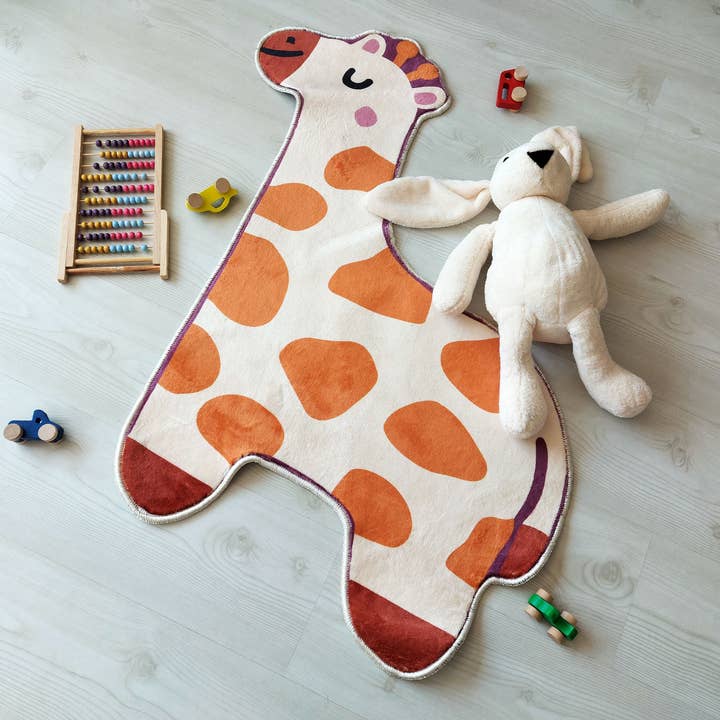 Leuke kinderkamermat met dieren, tapijt in de vorm van een giraffe, antislipvloer voor wholesale door Enico Rugs