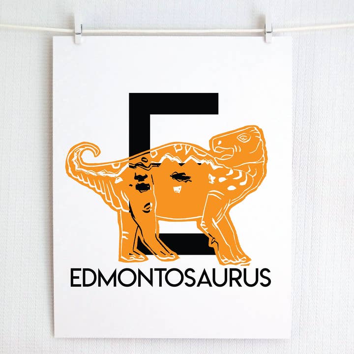 E est pour Edmontosaurus Illustration Imprimée pour la vente par Jamie Palmer Keating