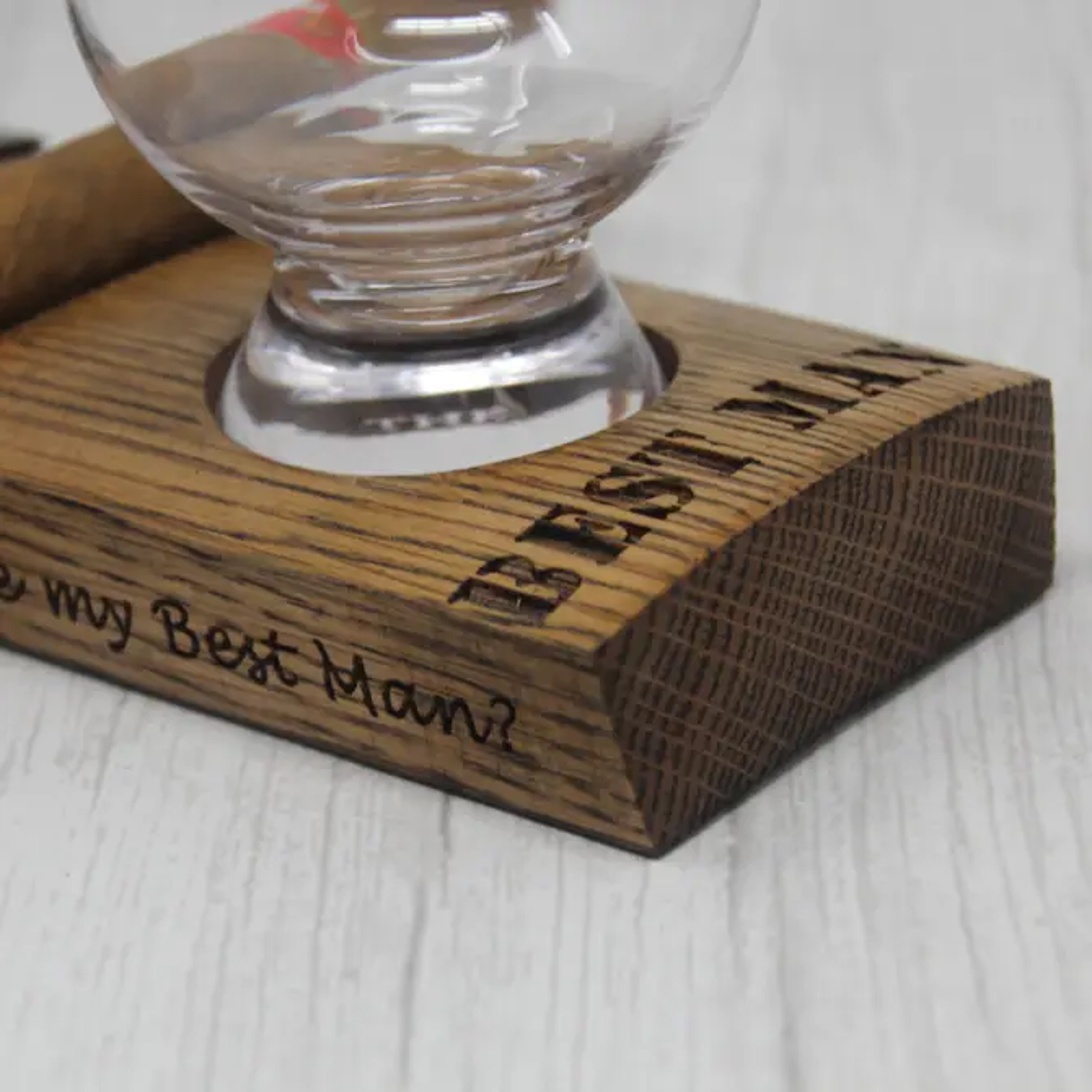 Barrel-Art - Wholesale Onderzetters - Whisky staafonderzetter met sigaarhouder en Glencairn-glas8