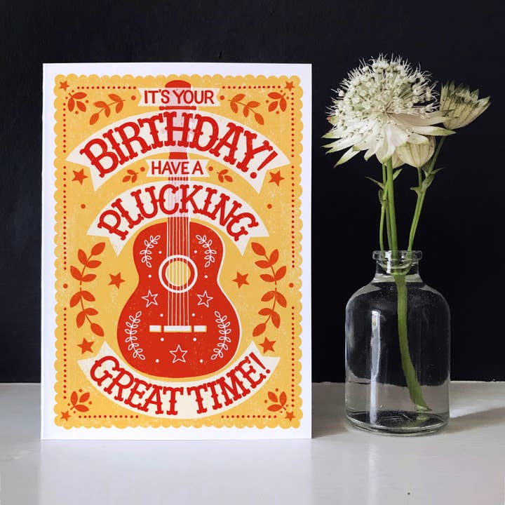 Alexandra Snowdon – wholesale Birthday card – Guitar and Ukulele Players Birthday Card5