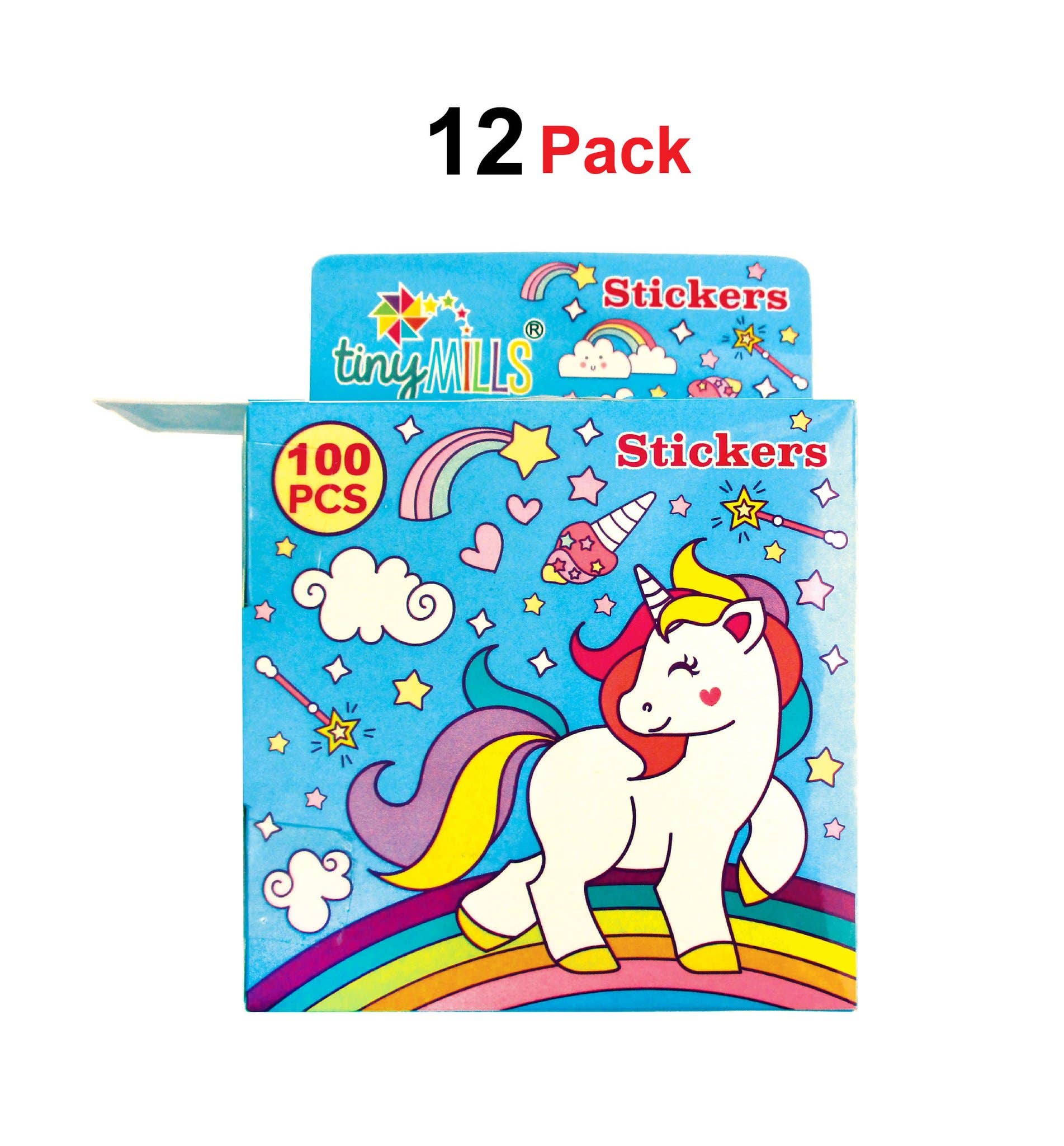 Tiny Mills - Wholesale Sticker - Kids & Baby - Unicorn Stickers 100 Stickers/Dispenser, Pack of 124