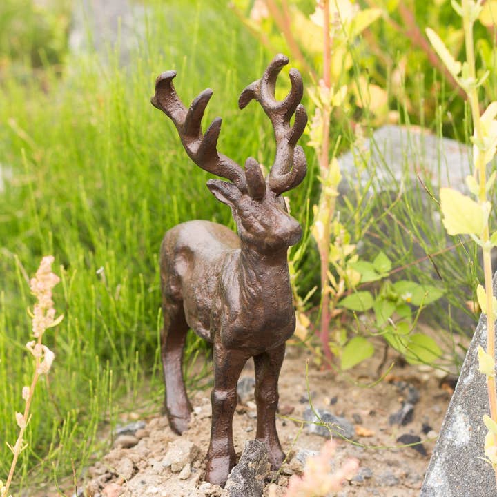 Antikas – Großhandel Gartendeko/-schmuck – Hirsch. Gusseisen Braunlackiert. Deko Für Sims Und Regal.
