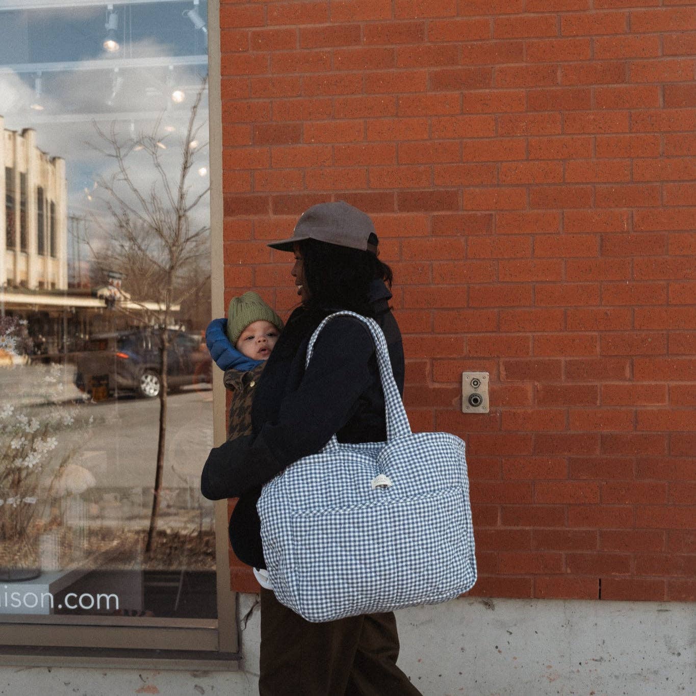 Dans le sac - Wholesale Diaper Bag - Baby - Organic cotton diaper bag - Gingham collection4