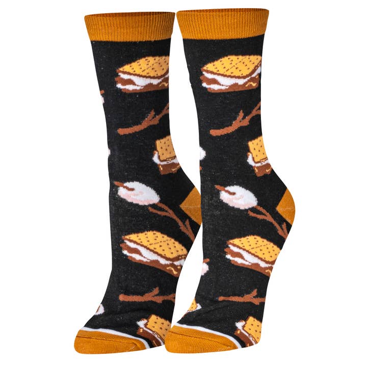 Crazy Socks - Wholesale Socks - Women's - Smores Women's Crew Folded Socks