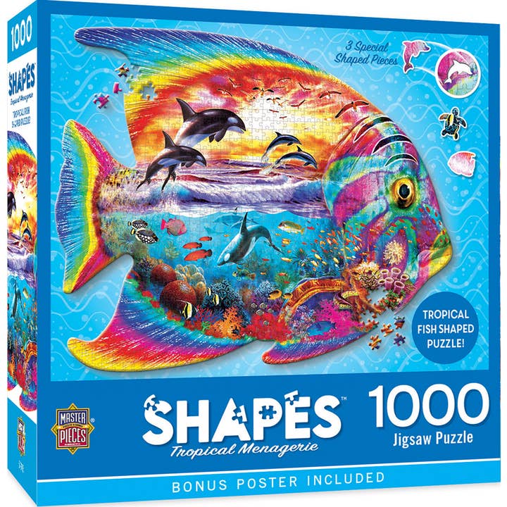 Contours - Tropical Menagerie 1000 Piece Shaped Puzzle for wholesale by Masterpieces Puzzles