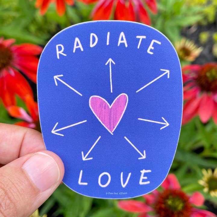 Radiate Love Vinyl-Aufkleber für den Großhandel von Free Period Press