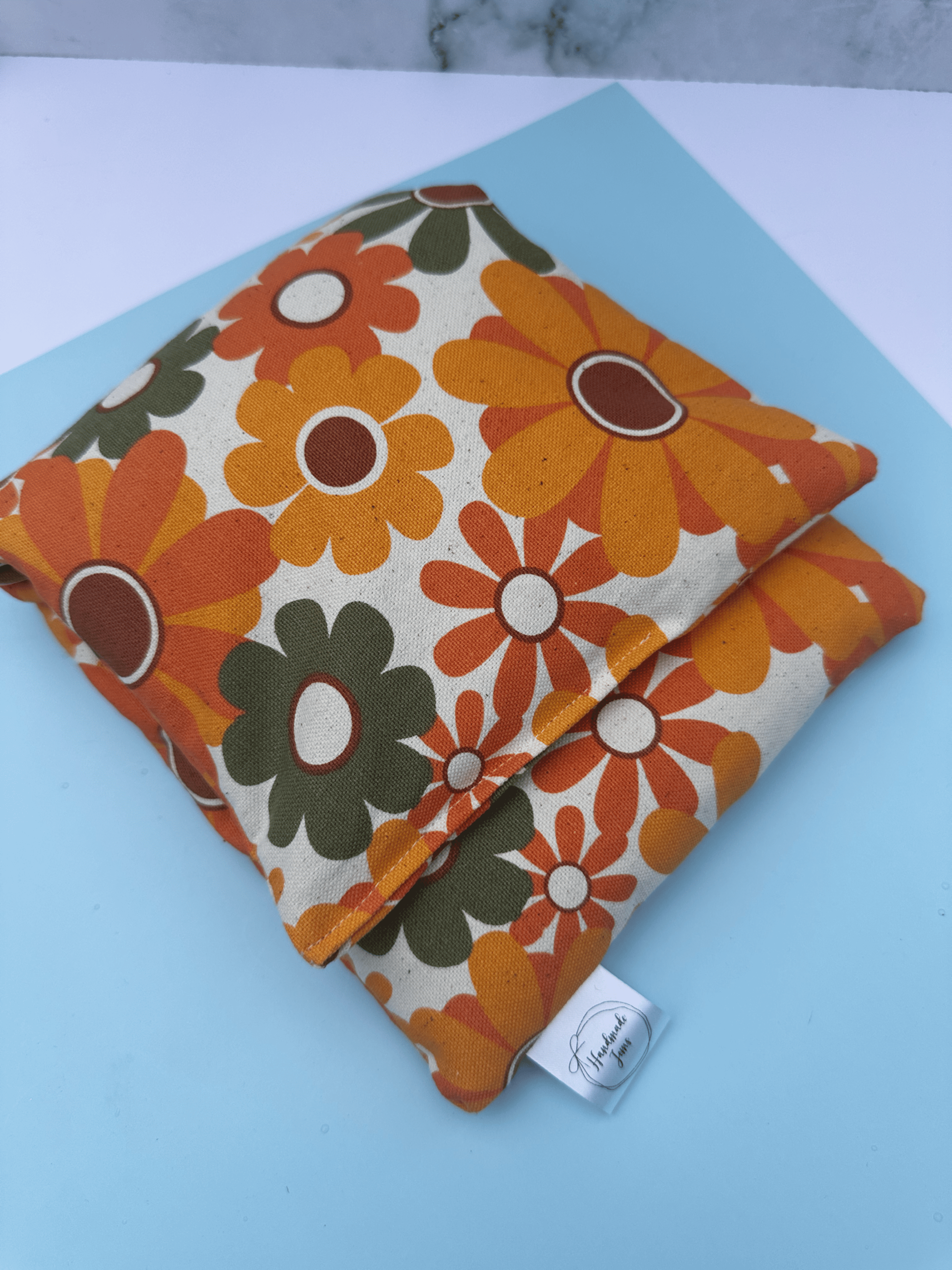 Handmade Jems - Vente Coussins chauffants - Pack Chauffant Lupin Floral Orange2