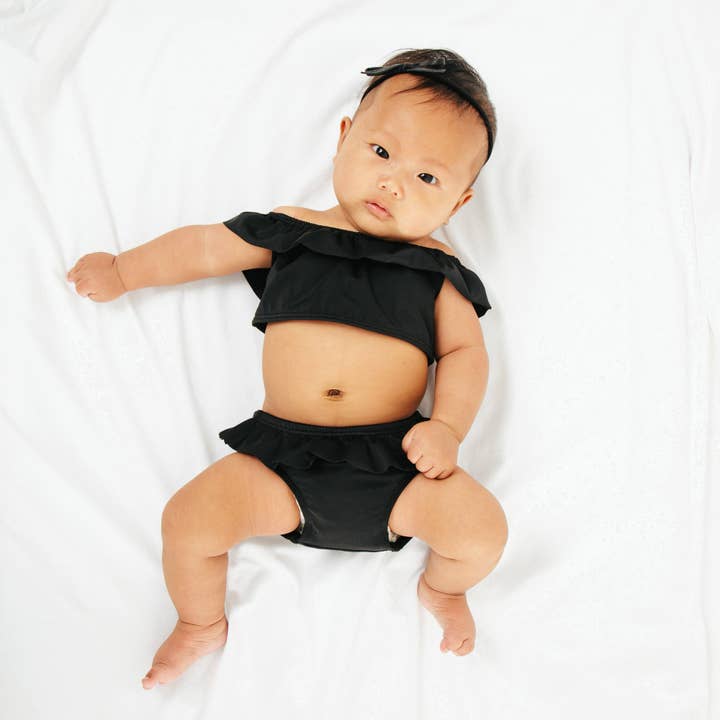 Current Label – wholesale Two-piece swimsuit – Kids – Luna Ruffle Baby Bikini in Black