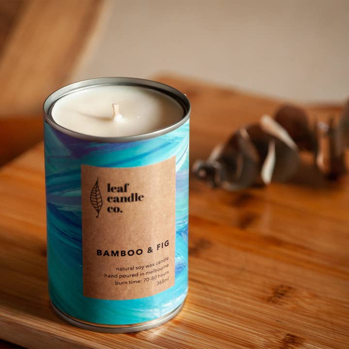 Bamboo & Fig Soy Candle | Large Candle for wholesale by Leaf Candle Co.