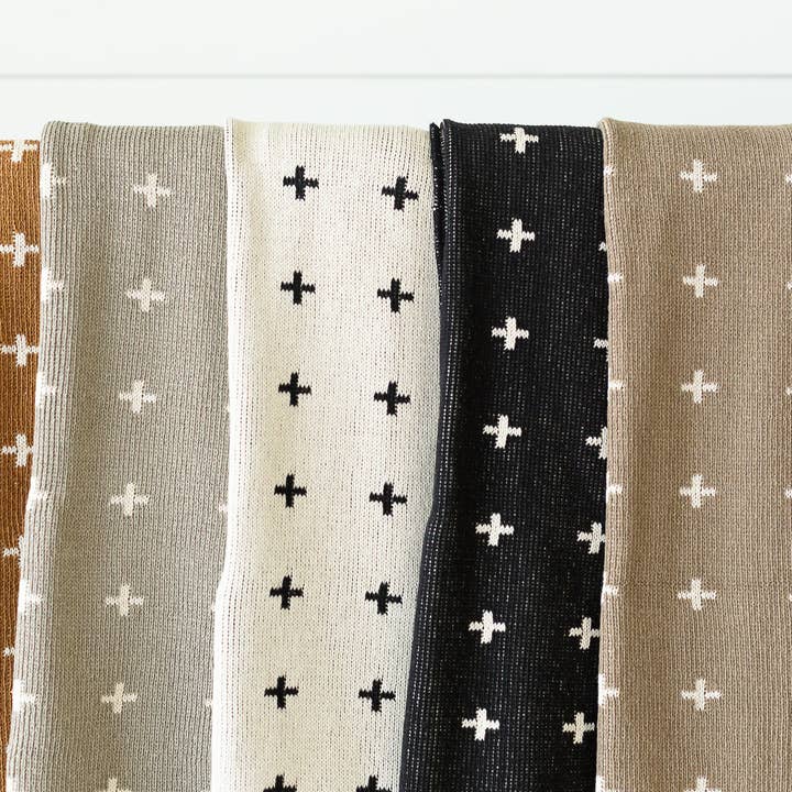 Modern Burlap - Wholesale Throw Blanket - Made in the USA | Mini Swiss Cross Knit Throw2