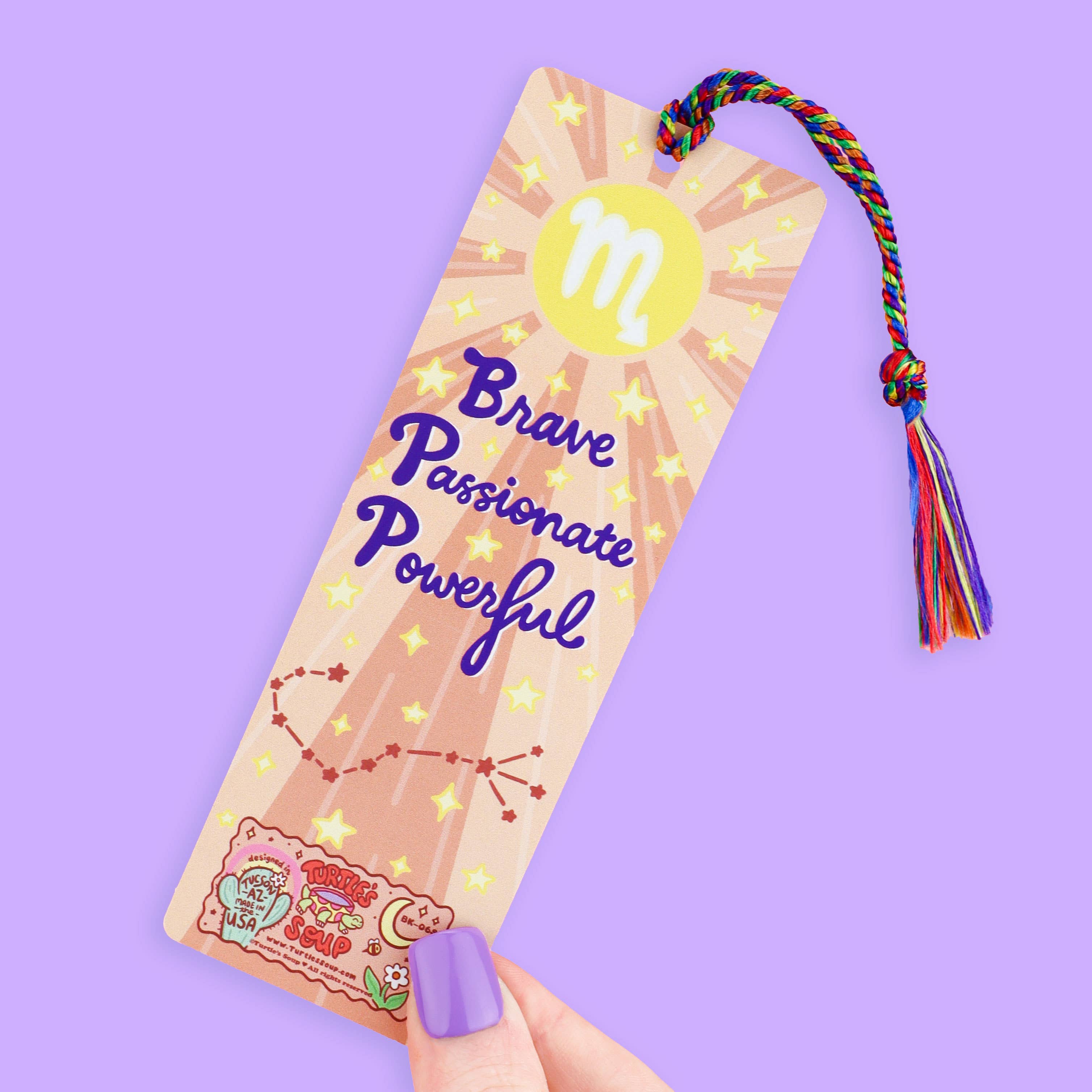 Turtle's Soup - Wholesale Bookmark - Scorpio Zodiac Bookish Horoscope Bookmark with Tassel1