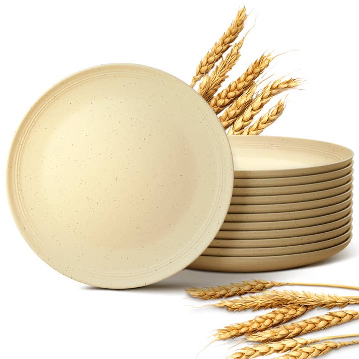 Greendish - Wholesale Dinner plate - Eco-Friendly Wheat Straw Plates Sets - Reusable & Durable 26