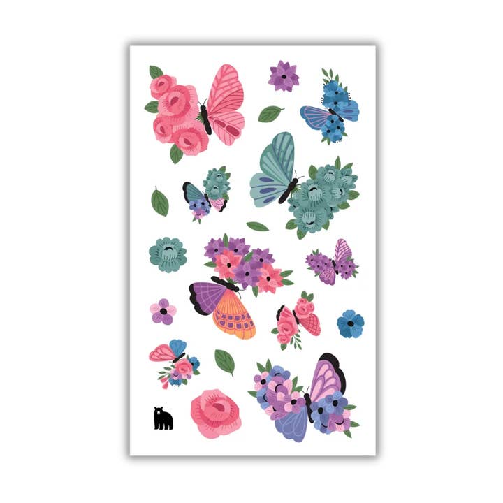 Bloemenvlinders voor wholesale door Four Bears Sticker Club