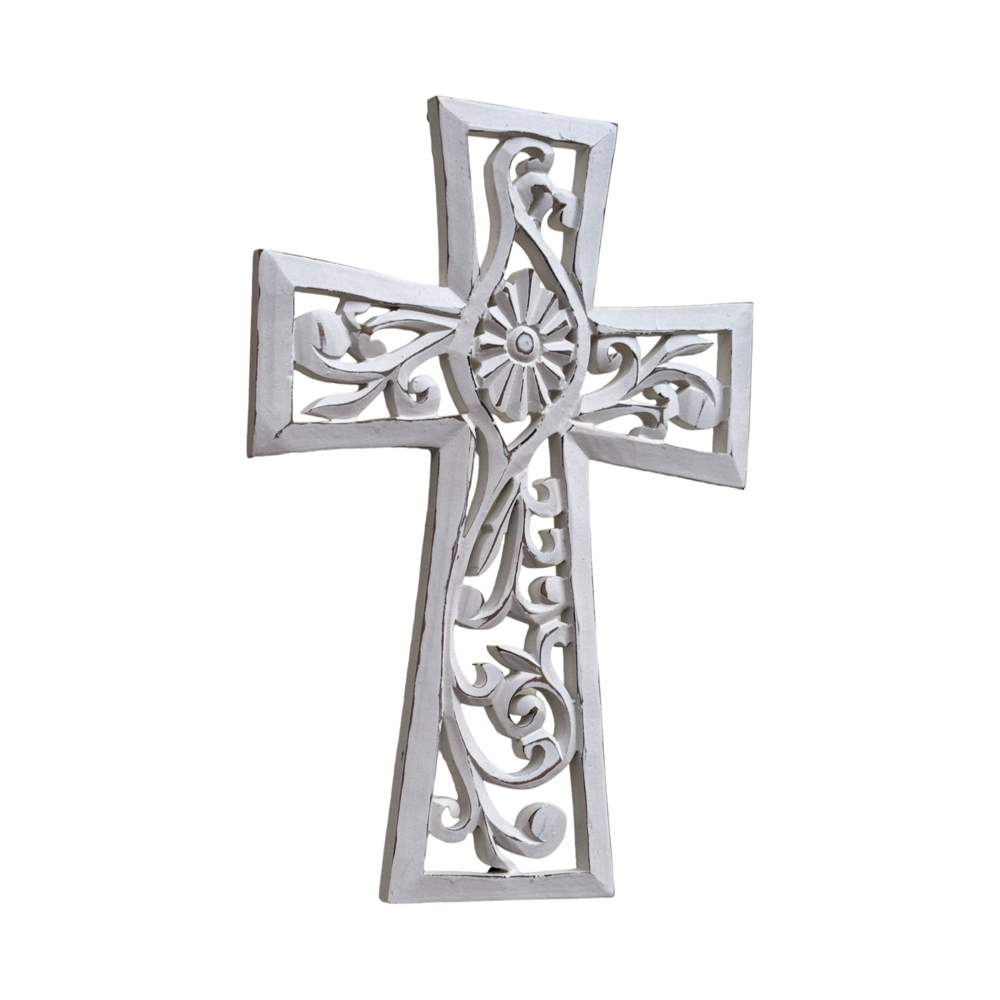 Wilco Home - Vente Croix murales - Croix murale en bois sculpté à la main Cameo7