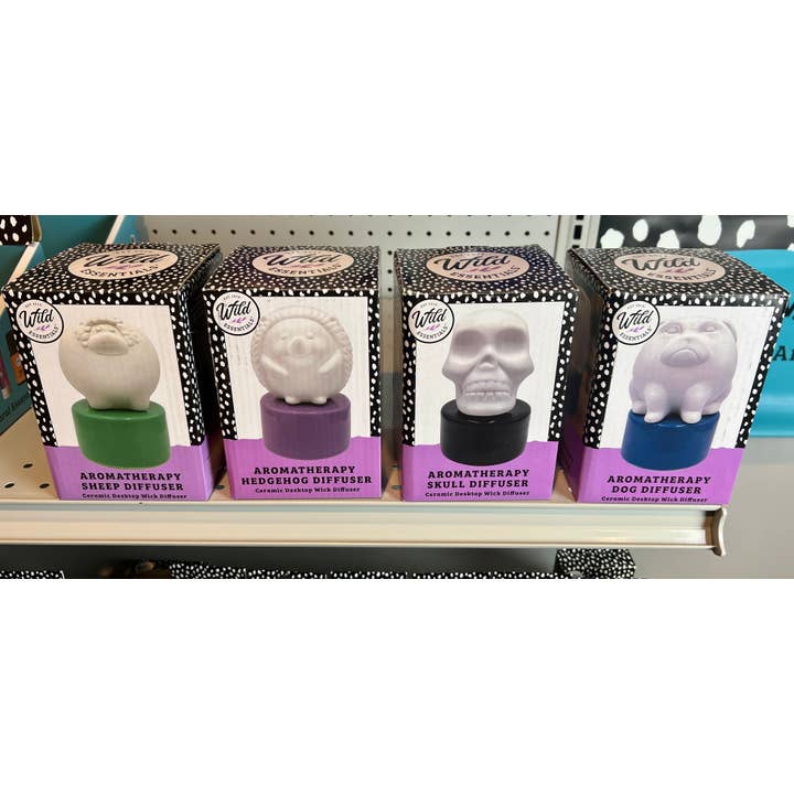 Wild Essentials - Wholesale Reed Diffuser - Skull Diffuser - Ceramic passive, non powered desk diffuser