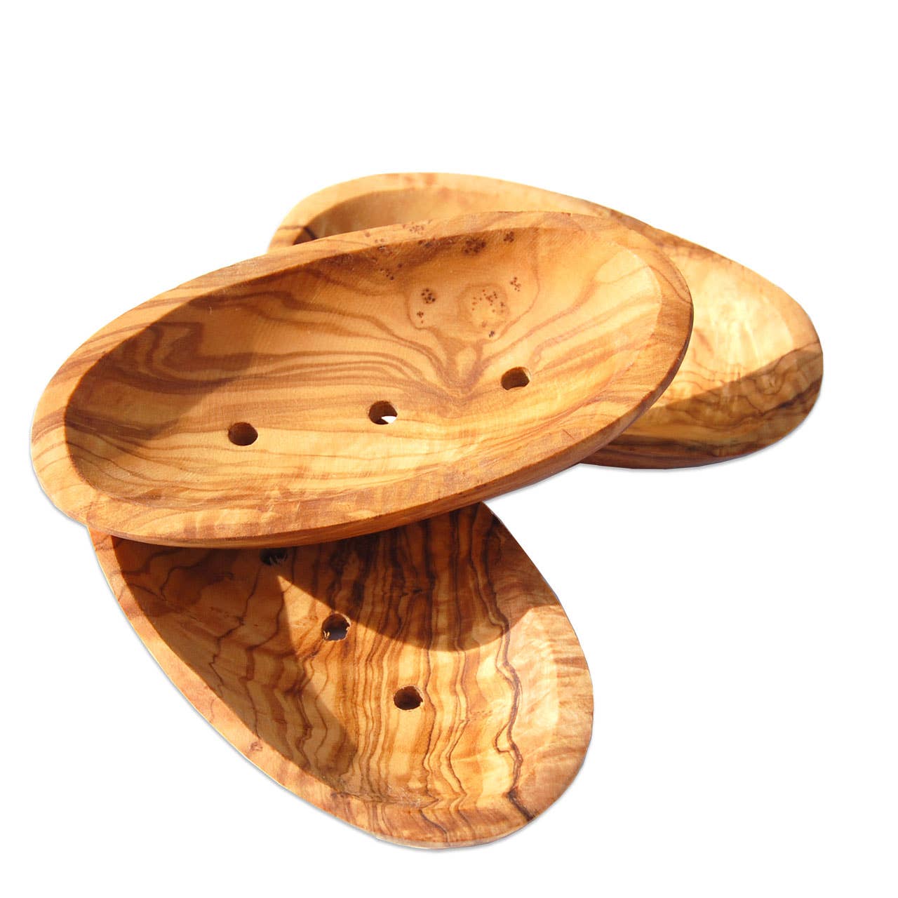 3 Stück Seifenschale Seifenablage Seifenhalter Seife Natürlicher Holz Schale 
