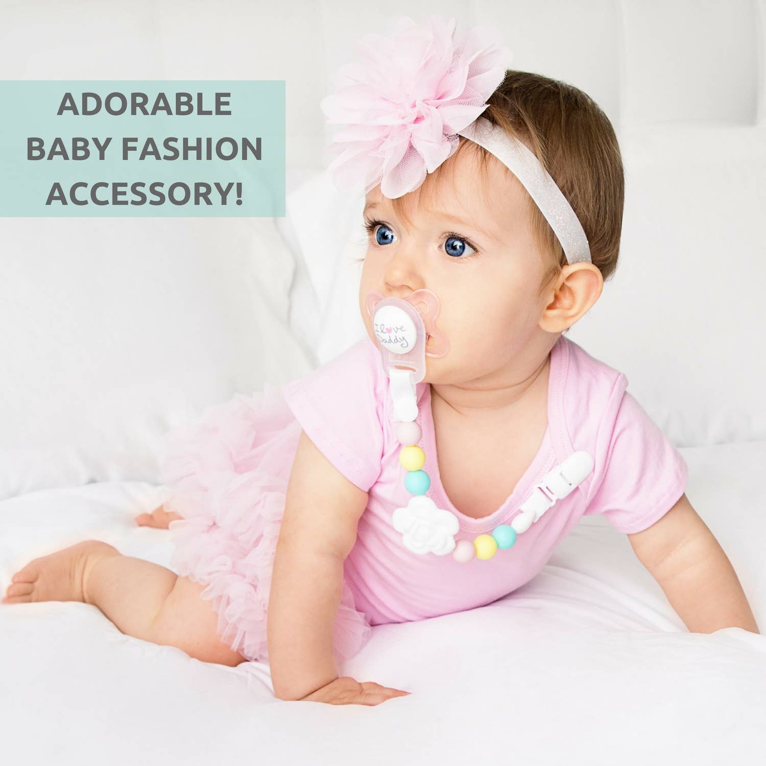 Vesta Baby - Wholesale Pacifier Clip - Baby - Silicone Pacifier Clip and Teether Holder Set Rose 2 Pack7