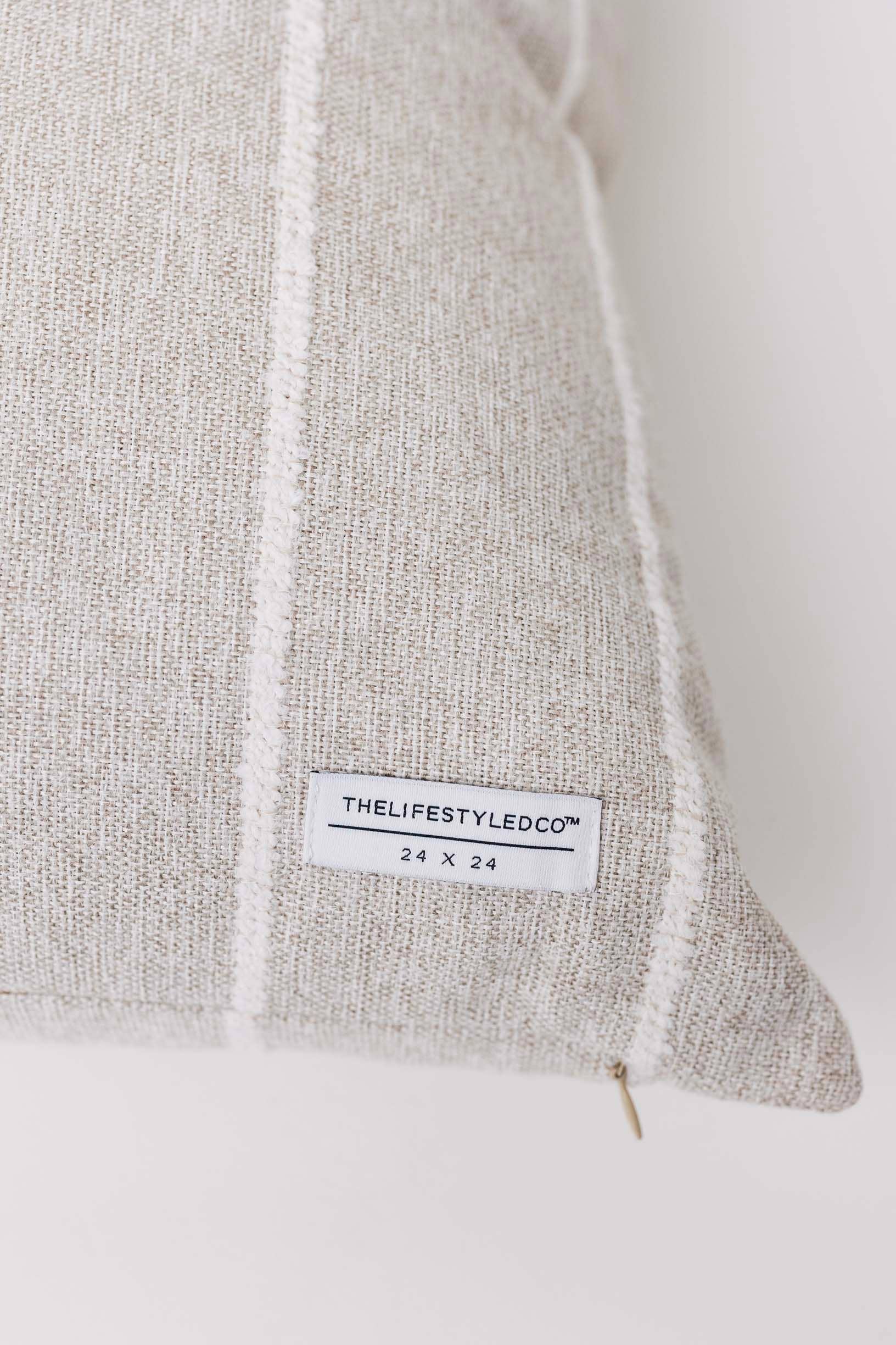 THELIFESTYLEDCO - Wholesale Throw/Decorative Pillow - Jolie Textured Slub Stripe Pillow - 3 Sizes4