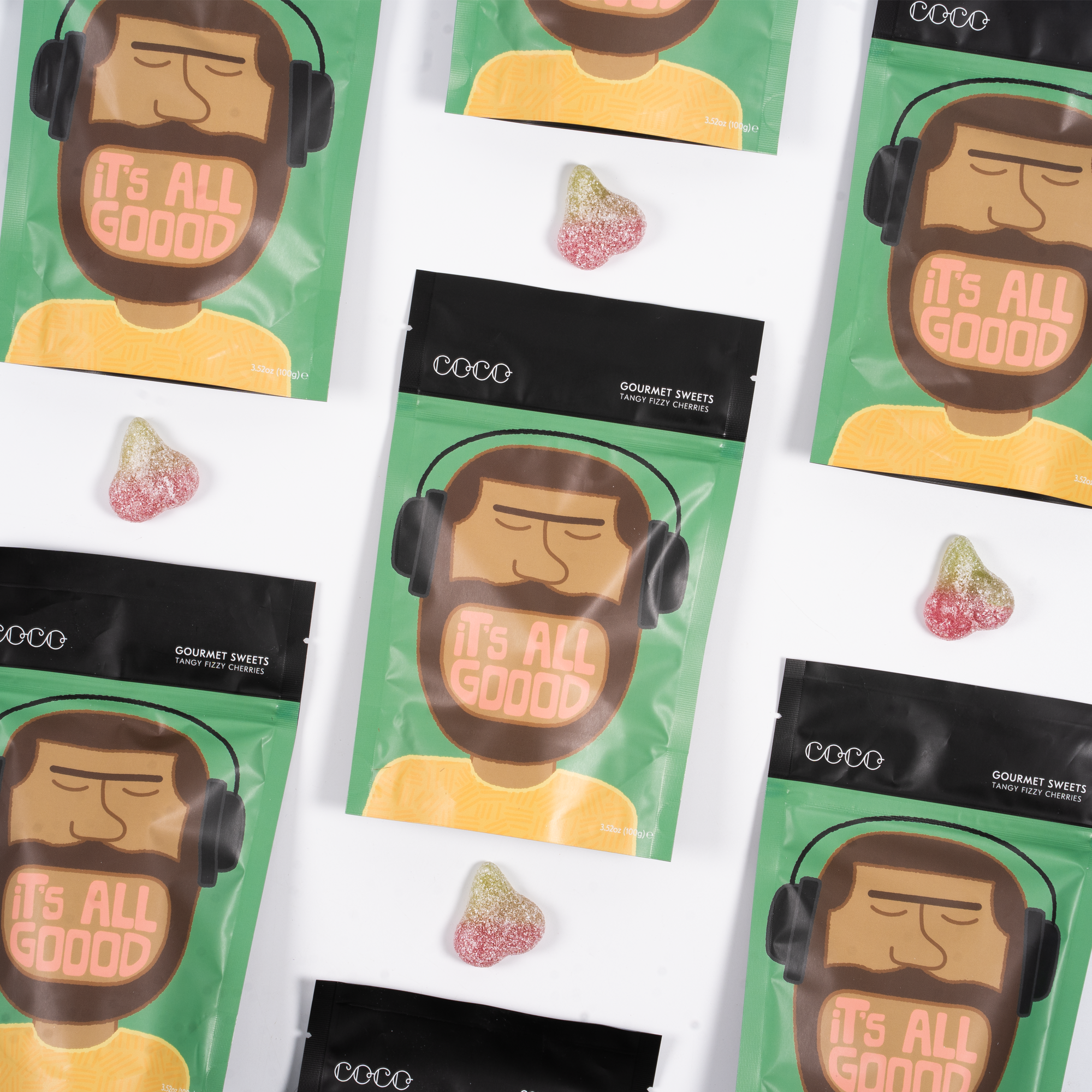 COCO Chocolatier [No duties when shipping to US!] – wholesale Gummy – Tangy Fizzy Cherries 100G (Pack of 12)4