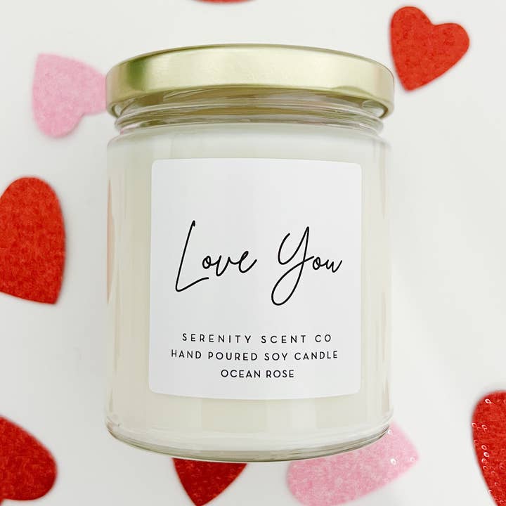 Love You Candle | Handgemaakte sojakaars voor wholesale door Serenity Scent Co