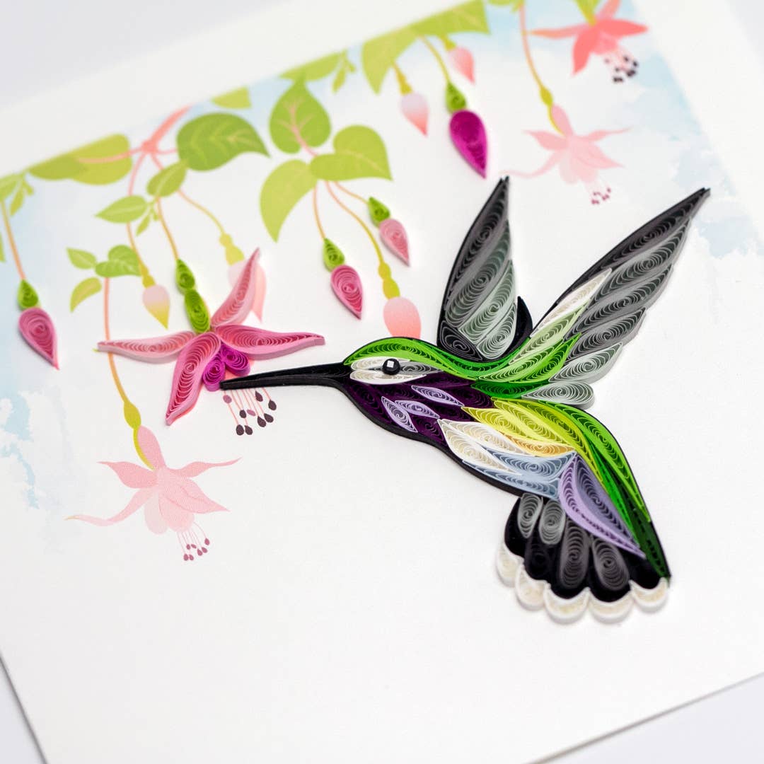 Blue Bird Cards - Wholesale Everyday Greeting Card - Hummingbird Quilling Card1