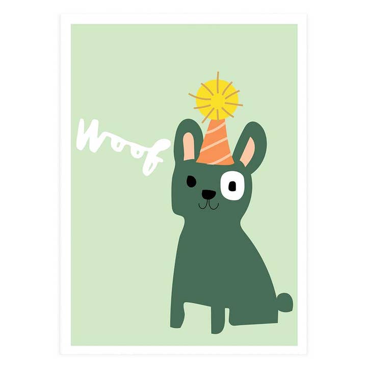 Woof Doggy Greeting Card for wholesale by Potluck Press