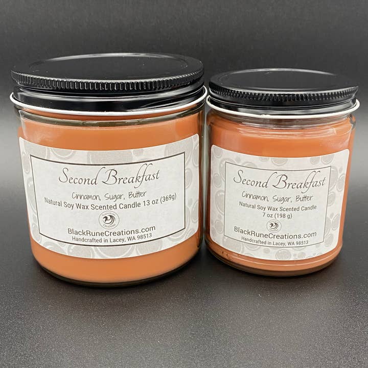 Second Breakfast Natural Soy Wax Jar Candle for wholesale by Black Rune Creations