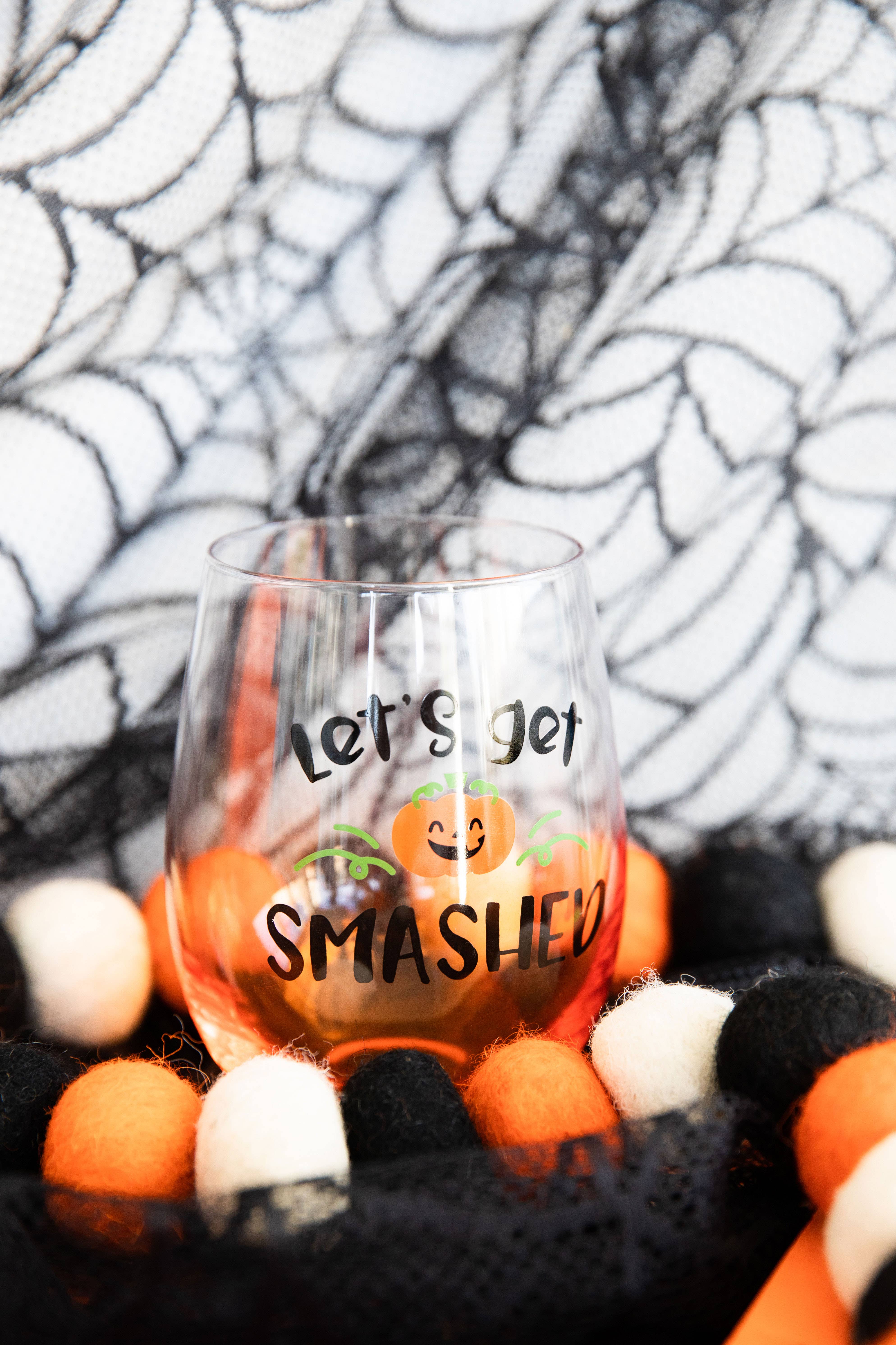 Pearhead - Wholesale Wine Glass - Let’s Get Smashed Halloween Stemless Wine Glass2